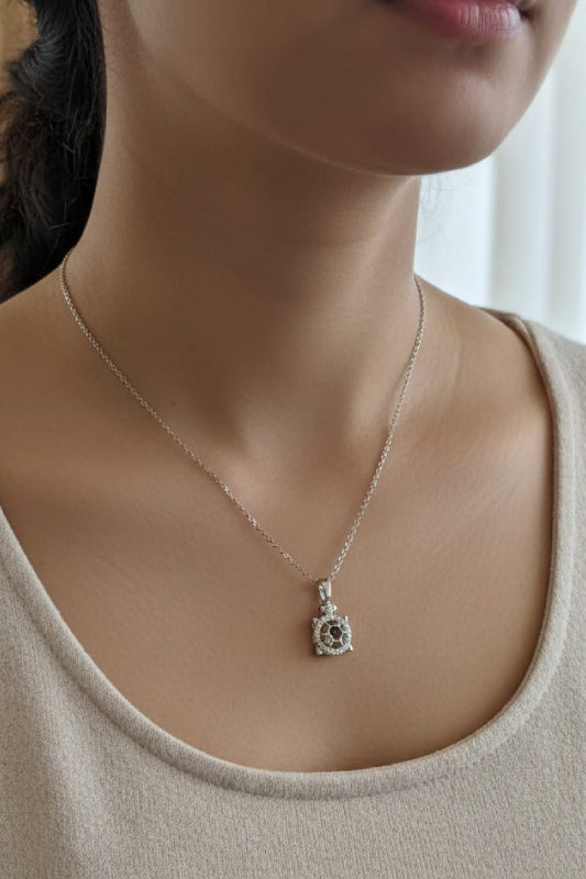 Elegant Camera Pendant Silver Necklace – Crystal Camera Necklace for Women
