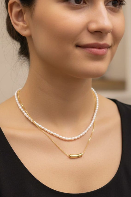 Lustrous Multi-Layered Faux Pearl Choker Set with High-Brilliance Floral Crystal Studs